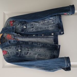 Adorable jean jacket! With rose embellishments